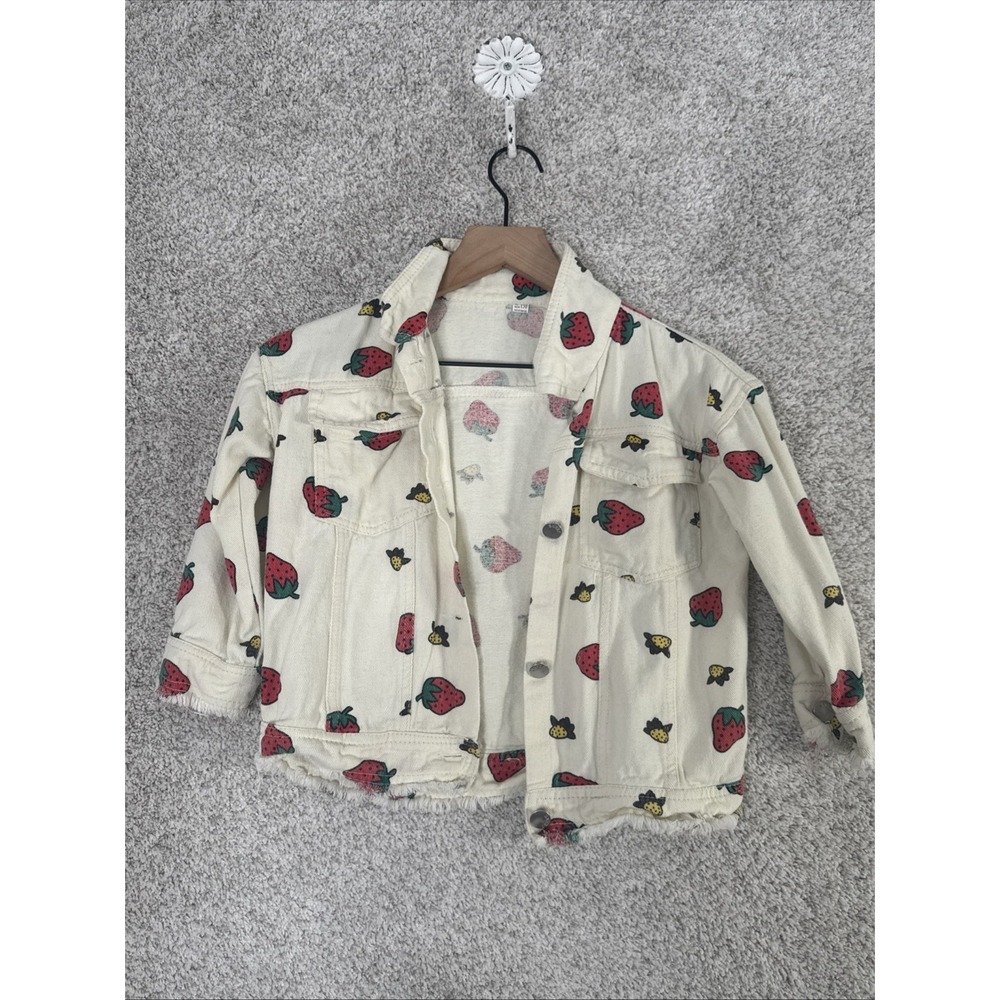 Kids Strawberry & Corn Picking Denim Jacket - Size 6/8